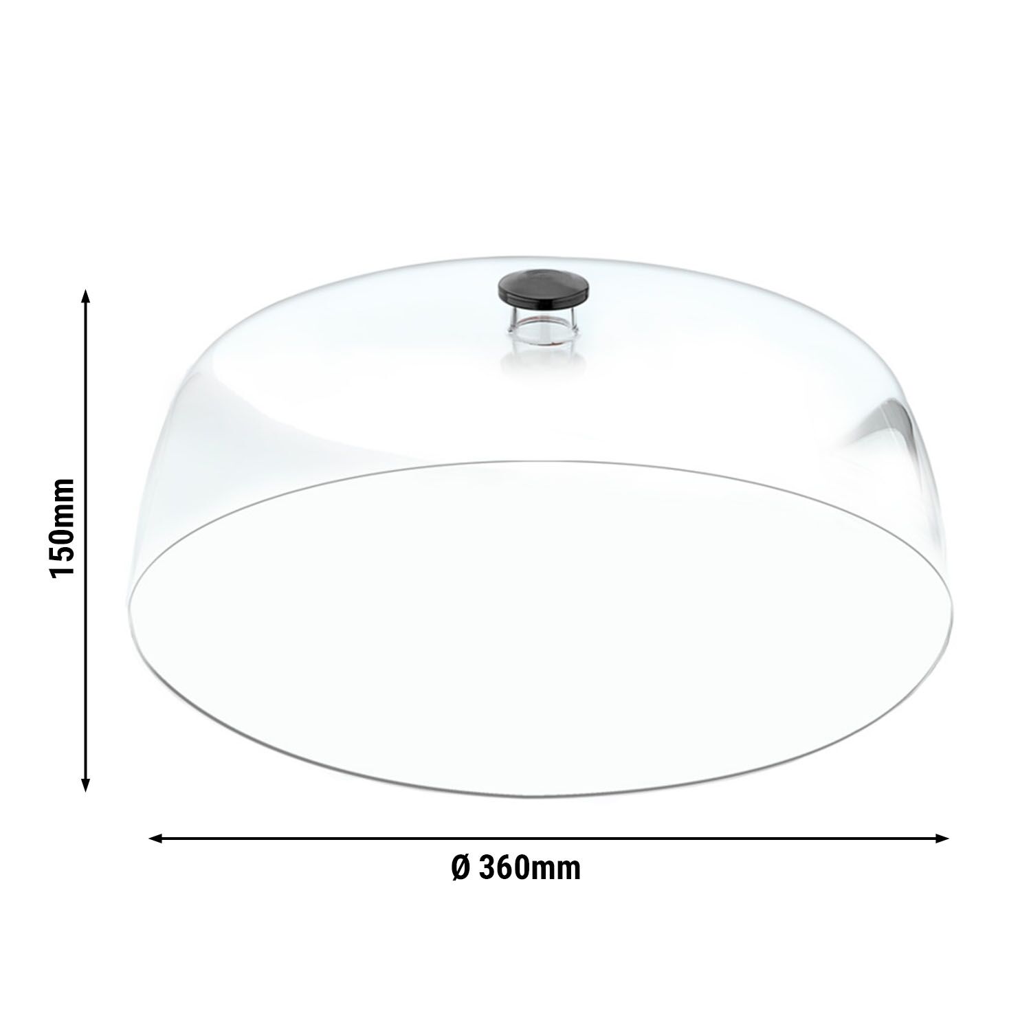 Cloche de présentation - Dôme - Polycarbonate - 338x129mm - Hauteur:151mm - rond