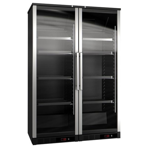 Commercial Wine Fridge - Dual Zone - 800L - max. 144 bottles - Black