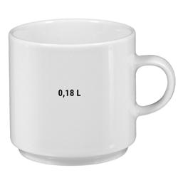 (6 pcs) SELTMANN WEIDEN | Coffee Cups Savoy – White Porcelain – 180 ml – Dishwasher-safe