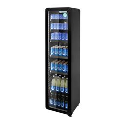 GASTRO-COOL | Réfrigérateur à boissons - 220 litres - étroit - avec 1 porte en verre - Noir       
