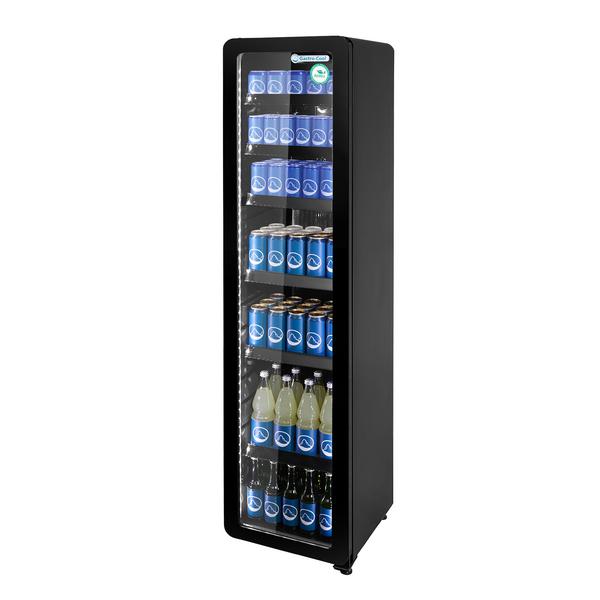 GASTRO-COOL | Drankenkoelkast - 418mm - 212L - smal model - 1 glasdeur & LED-interieurverlichting - zwart