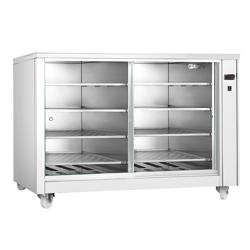 Mesa estufa com porta deslizante