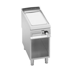 شواية مسطّحة كهربائية تجارية - 6,80 kW - أملس - شامل قاعدة سفلية مع قواعد مفتوحة