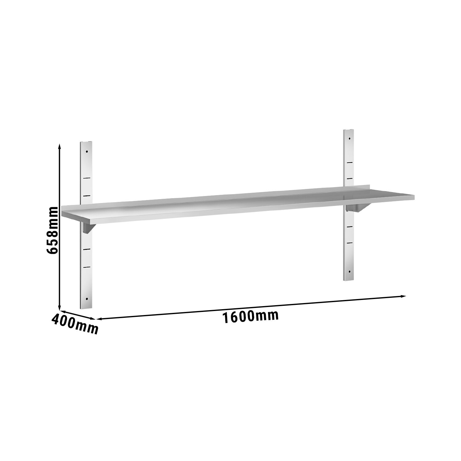 Étagère murale PREMIUM - 1600 x 400 mm - avec 1 niveau