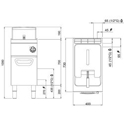 Gasfritös - 18 liter (14 kW)