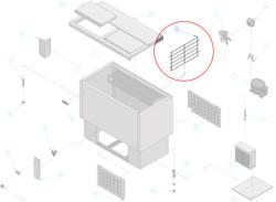 Vertical partition grid - 267x492x13mm - for FKI series