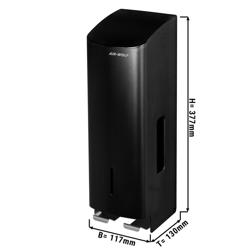 AIR-WOLF | Commercial Toilet Roll Dispenser – 3-Roll - Stainless Steel - Black - Wall Mounted