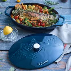 STAUB | SPECIALITIES - Tavă de cuptor cu capac - ovală - 330mm - fontă - La-Mer