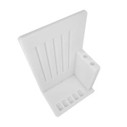 Soporte para cuchillos - Polietileno - 301x501x202mm - Blanco - Para 5 cuchillos y 2 afiladores