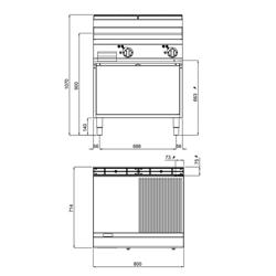 Fry Top Elettrico Professionale - 9,6 kW - Liscio e Rigato - incl. sottotelaio