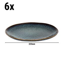 (6 bucăți) ECCENTRIC - Farfurie - plată - Ø 220 mm - Albastru petrol