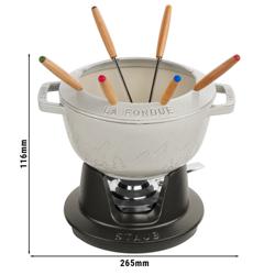 STAUB | SPECIALITIES - Ensemble à fondue - Ø 200 mm - Fonte - Truffe Blanche