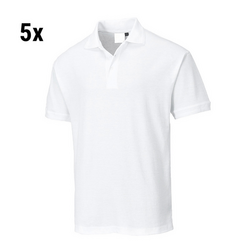 (5 Adet) Erkek Polo Tshirt - Beyaz - Beden: 3XL