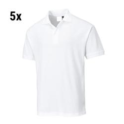 (5 pieces) Men's Polo Shirt - White - Size: XL	