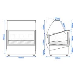 Expositor para gelateria - 1,40 x 0,86 m