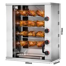 Elektro Mini-Hähnchengrill - 8,8kW - mit 4 Spießen für bis zu 12 Hähnchen