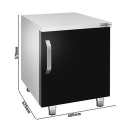Stainless Steel Substructure - with Base Shelf Mario 700 - 400x620x587mm - Black front - 1 door - Series Mario 700
