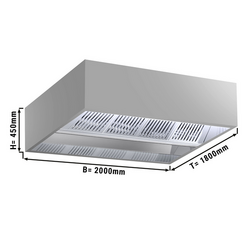 Inductie plafond afzuigkap - 2000mm - met filter