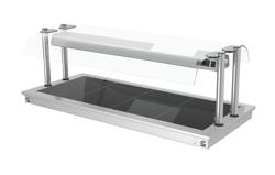 Plaque chauffante encastrable - 1500 mm - 4x GN 1/1 - 1,8 kW - avec protection hygiénique en verre
