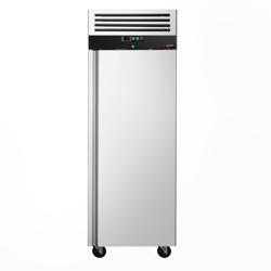 Armoire pâtissière négative Inox AISI 304 PREMIUM - EN 600 x 800 - 612 L - avec 1 porte & Glissières pâtisserie - Noire - Roulettes