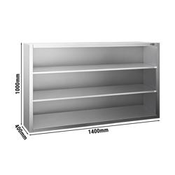 Edelstahl Wandhängeschrank PREMIUM - 1400x400mm - ohne Schiebetür - 1000mm hoch