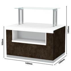 Buffet gekoeld PRAG - 1400mm - met gekoelde plaat & zwenkwielen