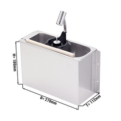 Ice cream scoop shower with scoop and integr. Water backflow preventer