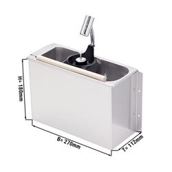 Portioner & Spatula Rinse - 270x112x180mm with integrated backflow preventer & integrated sieve insert - Stainless Steel - CNS