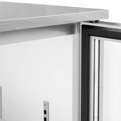 Barkühlschrank - 900mm - 220 Liter - mit 2 Glasflügeltüren - Edelstahl