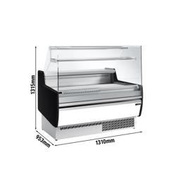 Koeltoonbank - rechte ruit - 1310x953mm - 144 liter - kleur wit - front wit - met 2 deuren - met 1 legroosters