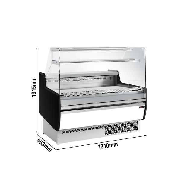 Koeltoonbank - rechte ruit - 1310x953mm - 144 liter - kleur wit - front wit - met 2 deuren - met 1 legroosters