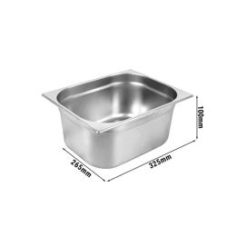 Roestvrijstalen GN bak 1/2 - Hoogte: 100mm