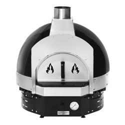 Wood-Fired Pizza Oven - Single Deck - Black - up to 400°C - incl. Base frame - with Wheels