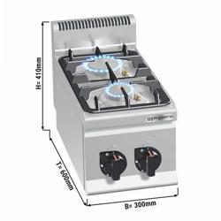 Gasfornuis tafelmodel - LORENZO 600 - 300x600mm - 9,5 kW - 2 pits