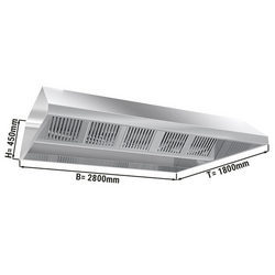 Ventilationskåpa Tak  2,8 m - med filter och lampa