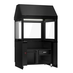 Ara tezgah TORONTO - 1100x900x2160mm - Siyah ön panel - Granit çalışma tezgahı - ile LED aydınlatma