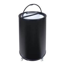 GASTRO-COOL | Raffreddatore per feste / Barile refrigerante - 41 Litri - Coperchio in vetro e Ruote - Nero