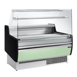 Comptoir vitrine réfrigérée - 1310x953mm - +0/+6°C - 2 portes - 1 étagère - Façade vert clair