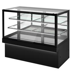 Gebaksvitrine TORONTO - 1800mm - Dubbele beglazing - Zwart - schuifdeuren achter