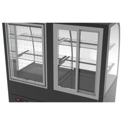 Gebaksvitrine - zelfbediening - dubbel glas - met 2 glazen plateaus - 1400mm