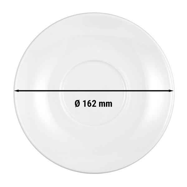 (6 pieces) SELTMANN WEIDEN | Round Coffee/Cappuccino Saucer Meran Steak & More – Ø162 mm – High-Gloss Porcelain