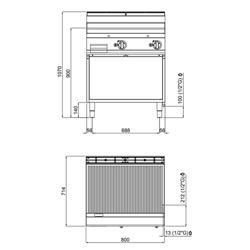 Plynová grilovací deska - 13,8 kW - Hladká