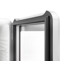 Frigider minibar - 495 mm - 113 litri - cu 1 ușă din sticlă & iluminare LED & ușă reversibilă - alb
