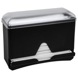 Sugrörsdispenser - Polystyren - svart - 254x108x203 mm - för 250 sugrör - stohhalmentag över en sida, avtagbart lock, reptåligt hölje