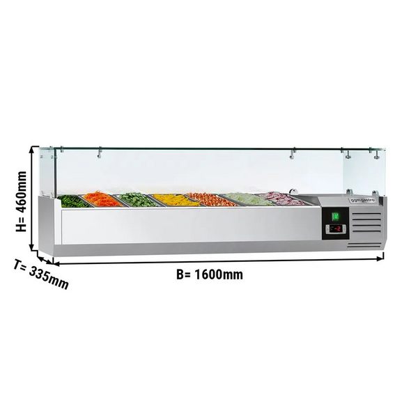  Soğutmalı Vitrin  PREMIUM - 1600x335mm - 7x GN 1/4