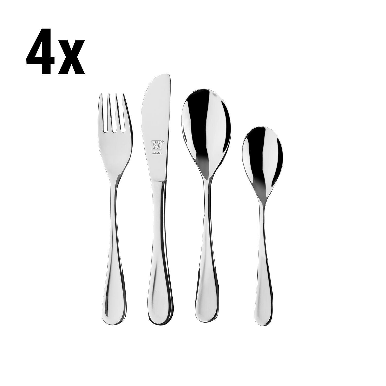 (4 pieces) ZWILLING | FILOU Children's Cutlery Set – Stainless Steel - Rounded Edges - Age 3+