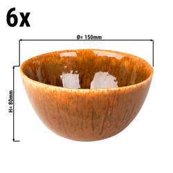(6 szt.) Miska bufetowa okrągła - RUSTIQUE - rund - Ø 150mm - Brązowy - Steinzeug