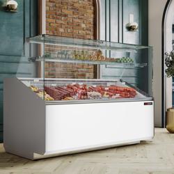 Vitrine refrigerada para bolos/pastelaria - 1568x979x1323mm - painel frontal branco - portas traseiras de correr (opcional)