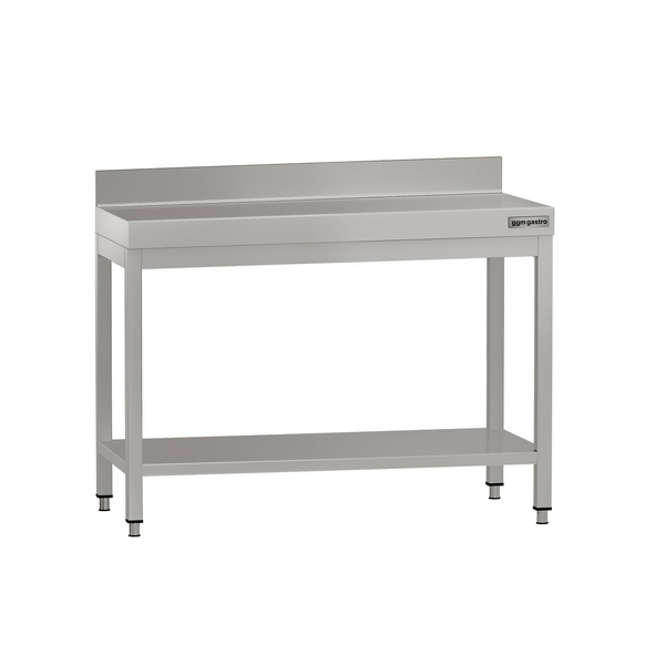 Paslanmaz Çelik Çalışma Tezgahı  ECO -1000x700mm -  Alt Raflı, Sırtlı