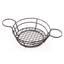 (5 piezas) Cesta de presentación con cuenco - Ø 21 cm - cesta de plato de acompañamiento | canasta de servir | canasta de hamburguesas | cesta para freír | canasta de nachos | tazón de servir